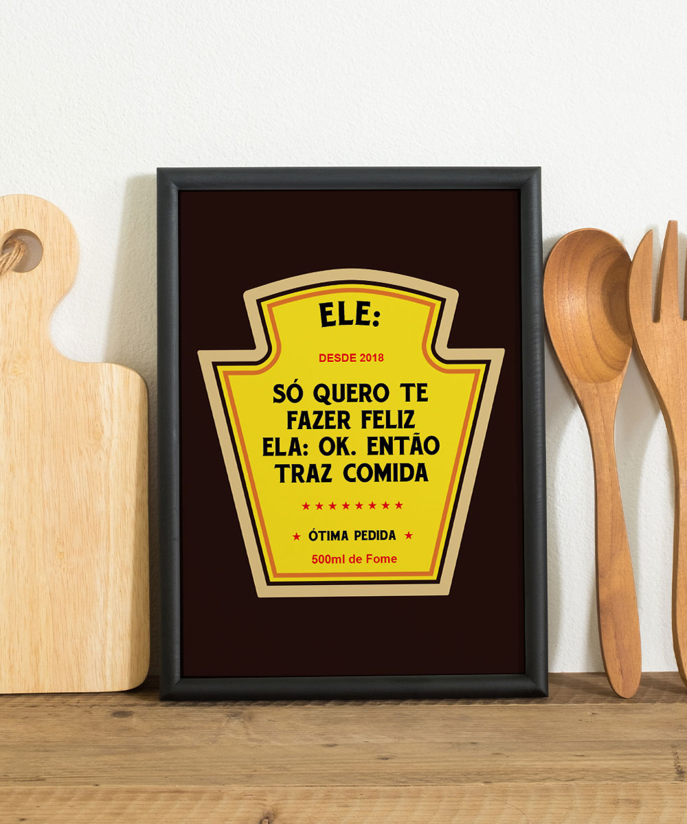Quadro Decorativo Poster Cozinha Significado Fome Dicionário